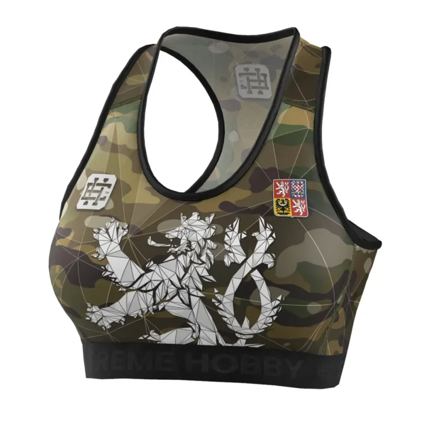 Dámská sportovní podprsenka ČESKÝ LEV - Barva: CAMO, Velikost: XS