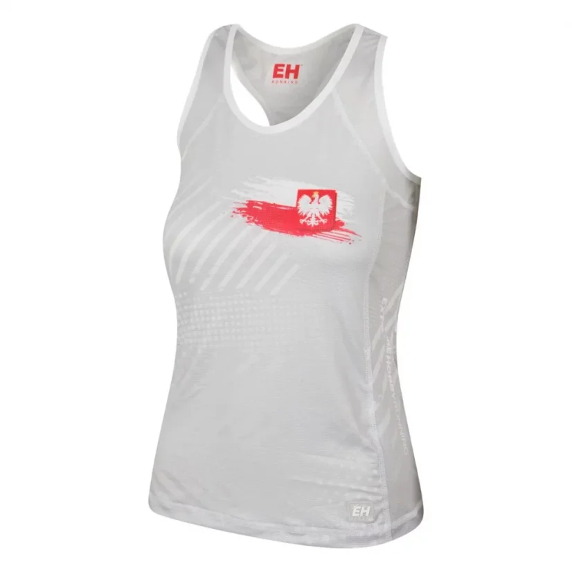 Dámský Tank Top běžecký POLSKA PRIME - Barva: BÍLÝ, Velikost: XL