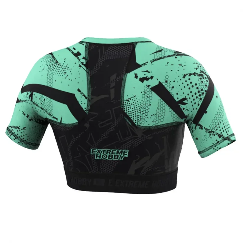 Dámský Crop Top rashguard s krátkým rukávem  NEO - Barva: RŮŽOVÝ, Velikost: XL