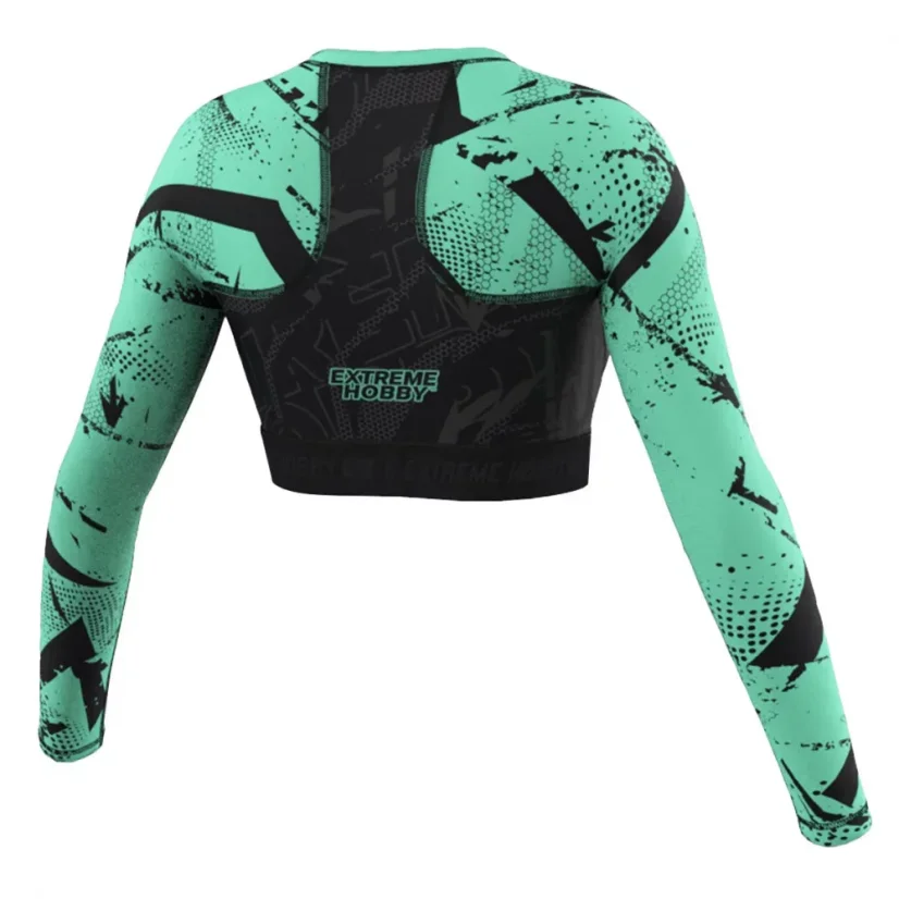 Dámský Crop Top rashguard s dlouhým rukávem NEO - Barva: RŮŽOVÝ, Velikost: XS