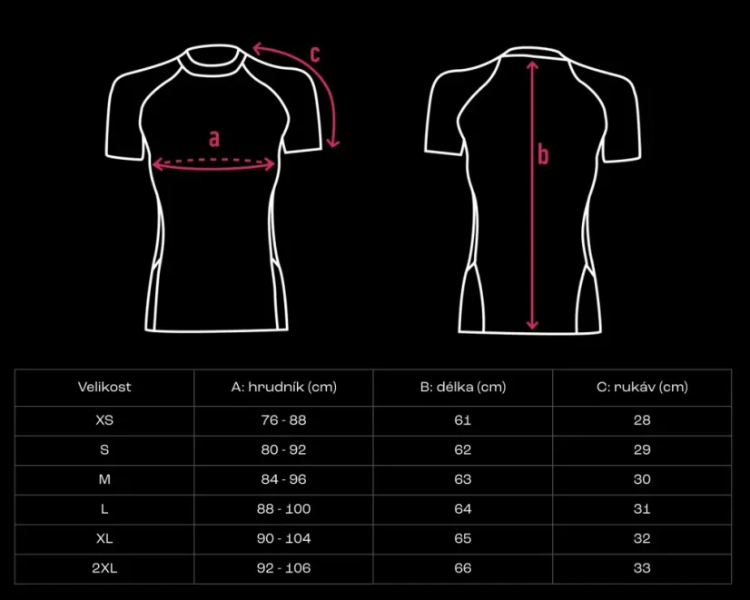 Dámský rashguard s krátkým rukávem ČESKO / 24 - Velikost: XS
