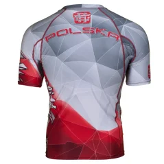 Pánský rashguard s krátkým rukávem POLSKA g/red