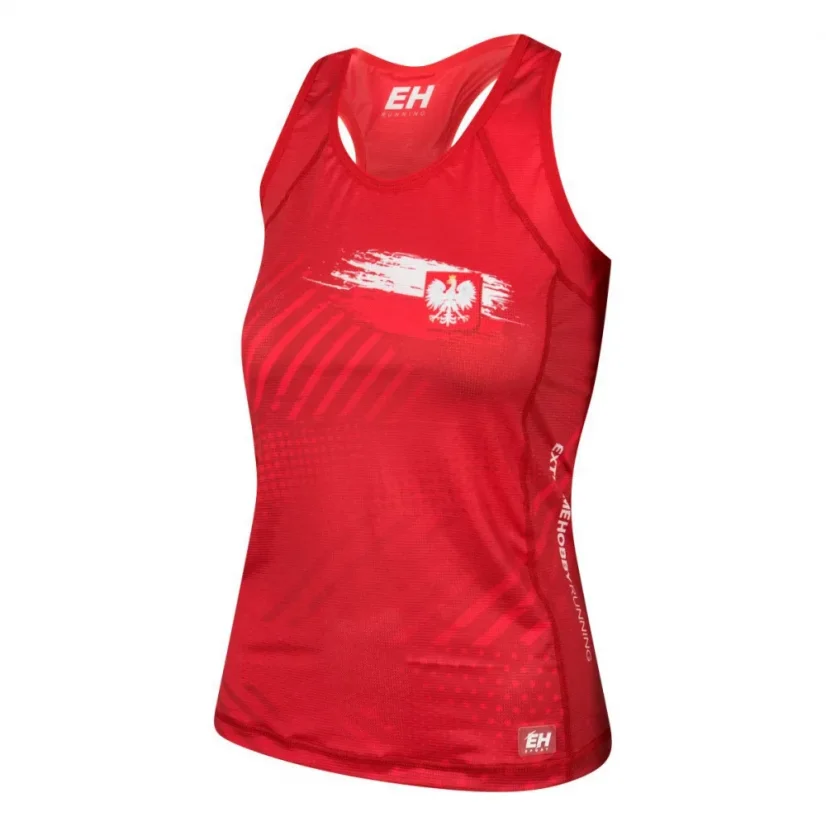 Dámský Tank Top běžecký POLSKA PRIME - Barva: ČERVENÁ, Velikost: L