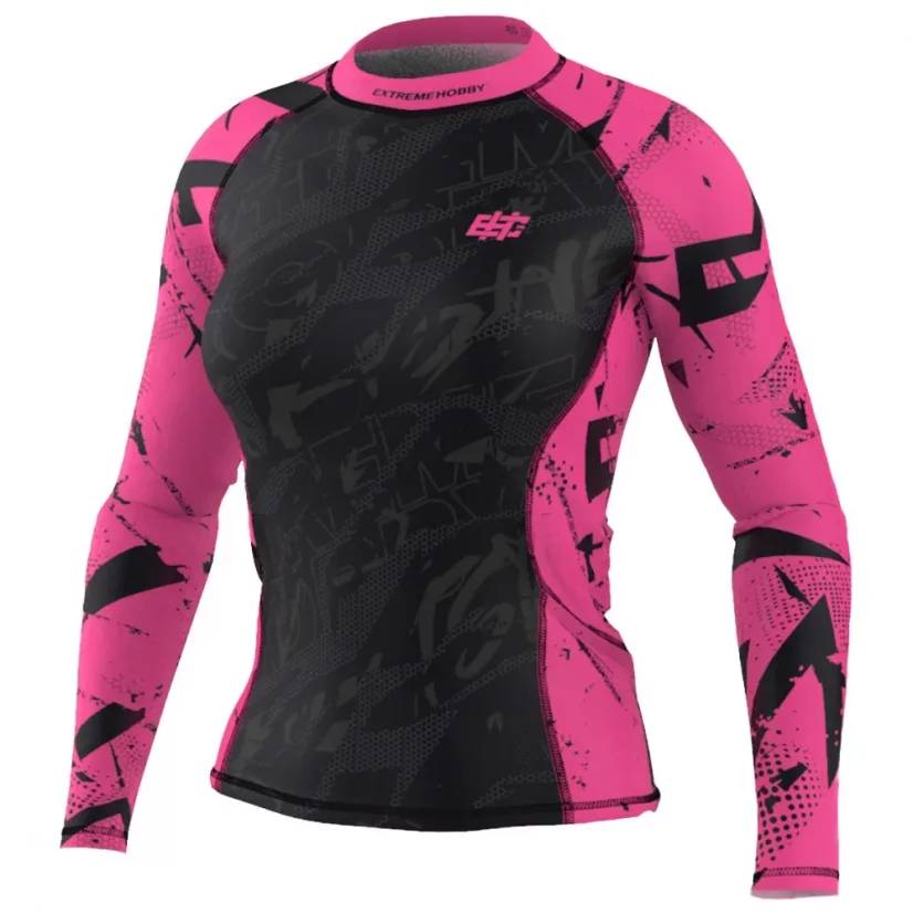 Dámský rashguard s dlouhým rukávem NEO - Barva: RŮŽOVÝ, Velikost: S
