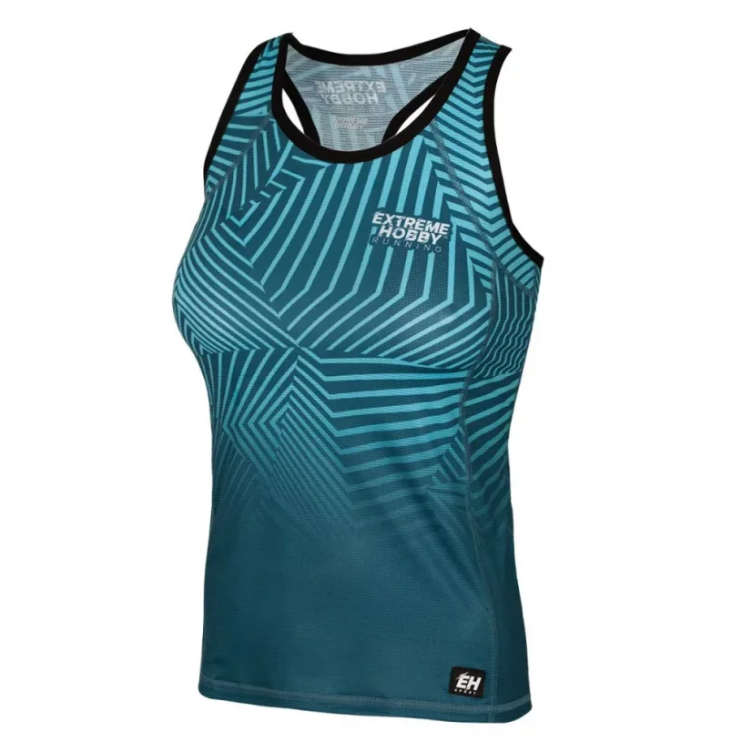 Dámský Tank Top běžecký CALEIDOSCOPE - Barva: TYRKYSOVÝ, Velikost: L