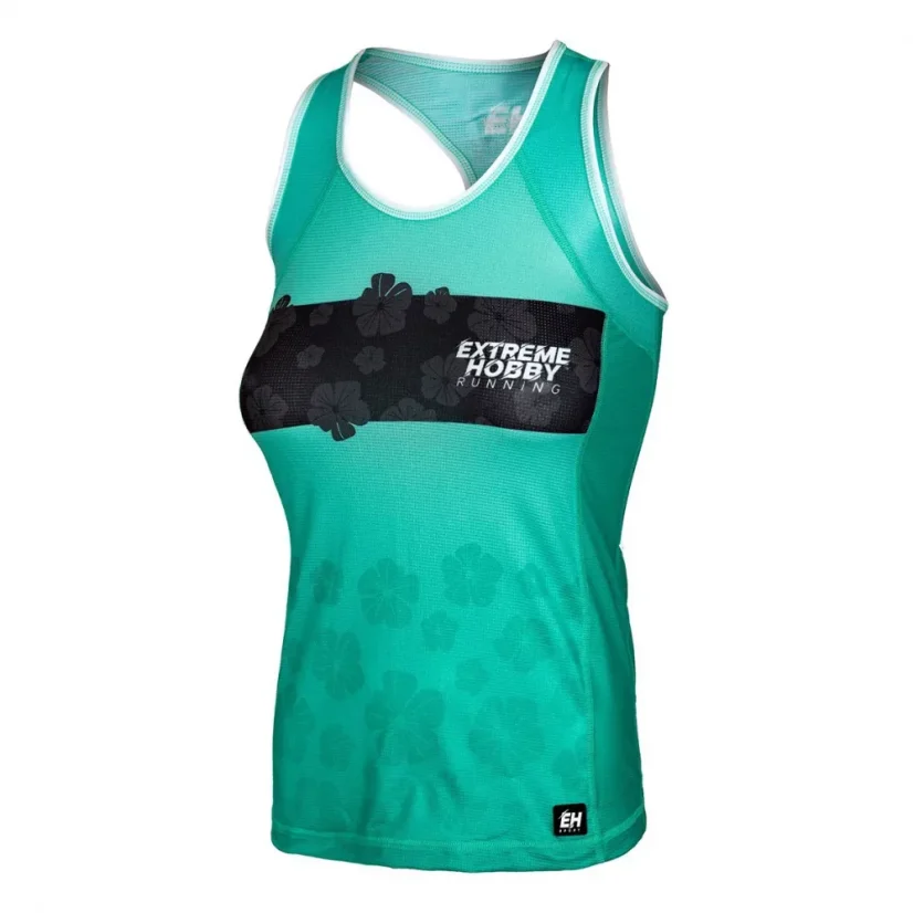 Dámský Tank Top běžecký FLOWERS - Barva: RŮŽOVÝ, Velikost: S