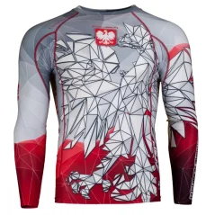 Pánský rashguard s dlouhým rukávem POLSKA grey-red