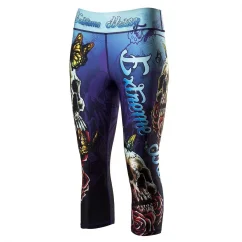 Dámské sportovní legíny 3/4 SKULL 2