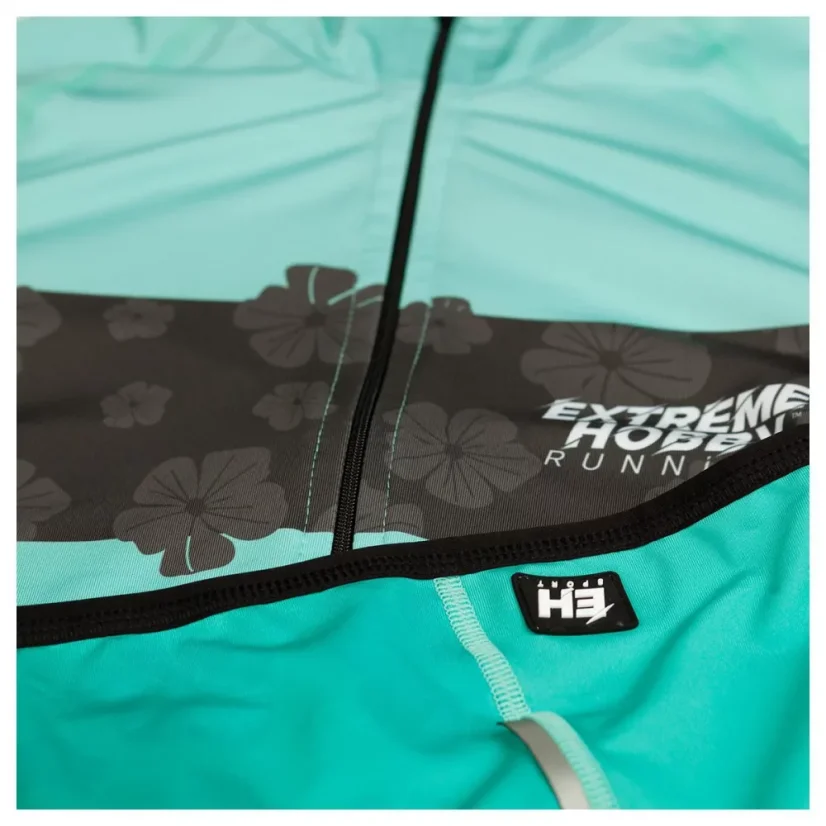 Dámská běžecká mikina FLOWERS - Barva: MÁTA, Velikost: XL