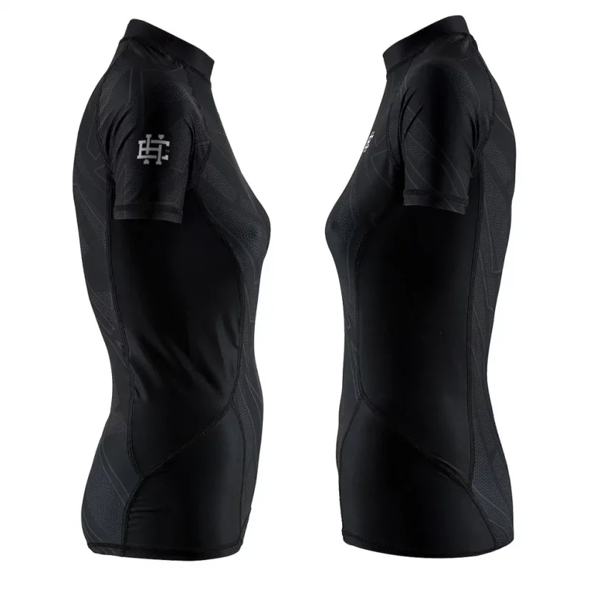 Dámský rashguard s krátkým rukávem SHADOW - Barva: BORDÓ, Velikost: XL