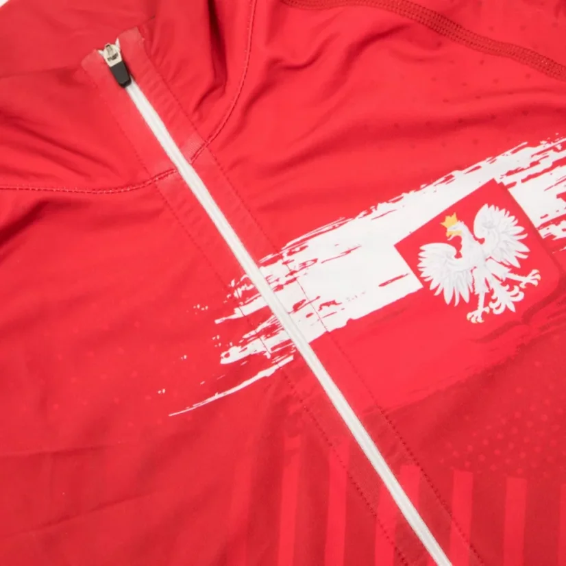 Dámská běžecká mikina POLSKA PRIME - Barva: ČERVENÁ, Velikost: XL