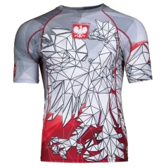 Pánský rashguard s krátkým rukávem POLSKA g/red