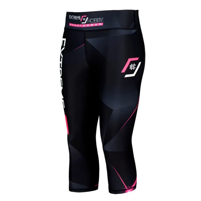 Dámské sportovní legíny 3/4 MT SPORT - Barva: RŮŽOVÝ, Velikost: XL