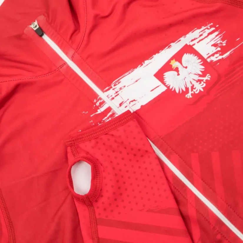 Dámská běžecká mikina POLSKA PRIME - Barva: ČERVENÁ, Velikost: XL