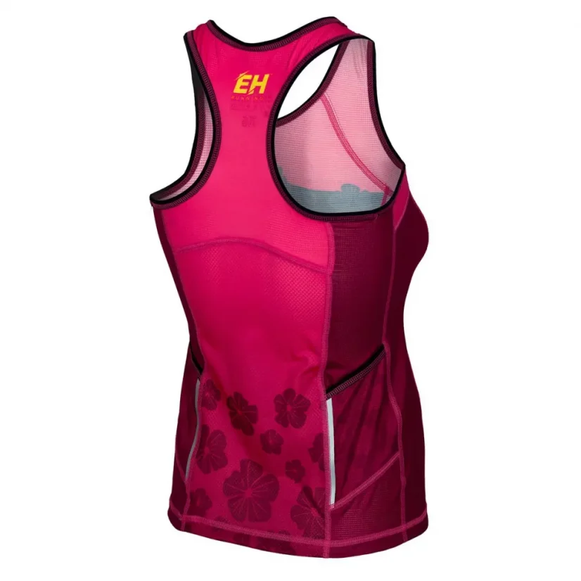 Dámský Tank Top běžecký FLOWERS - Barva: RŮŽOVÝ, Velikost: S
