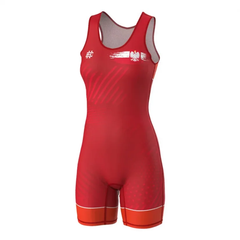 Dámský wrestlingový dres POLSKA PRIME - Barva: ČERVENÁ, Velikost: XL