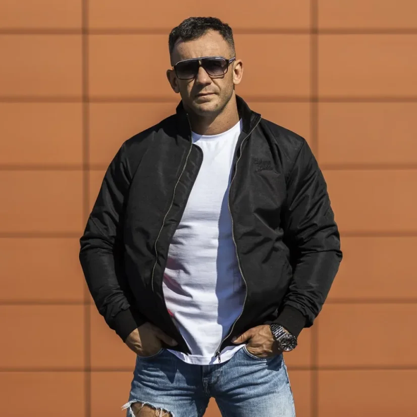 Baseballová bunda BASH - Barva: ČERNÁ, Velikost: 2XL