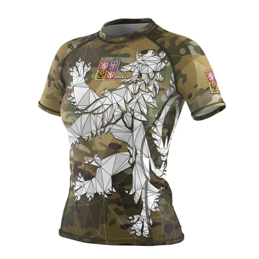 Dámský rashguard s krátkým rukávem ČESKÝ LEV