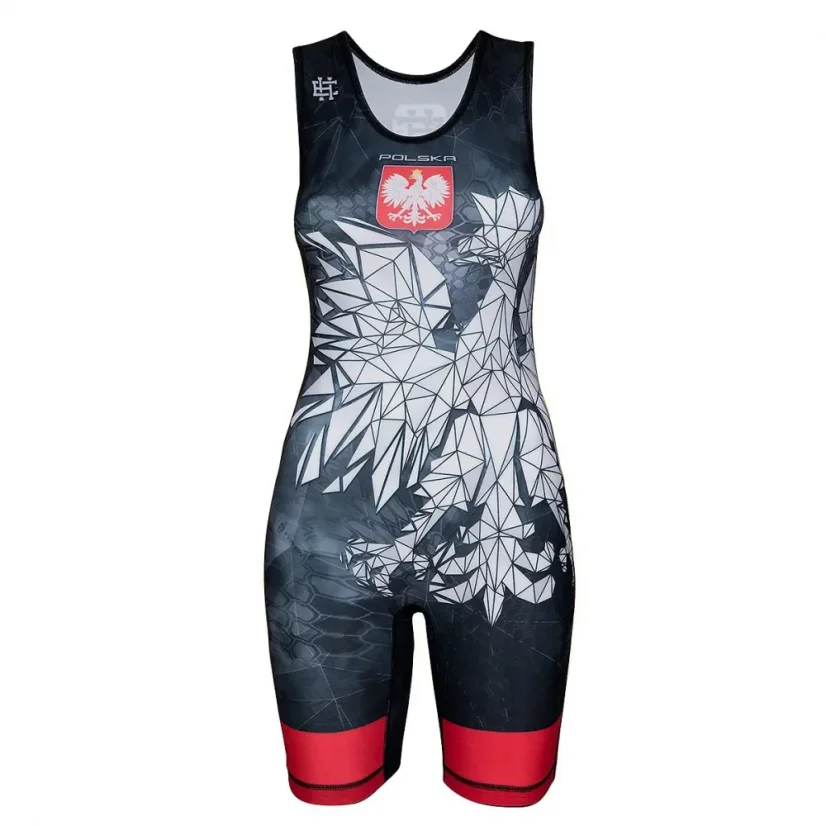 Dámský wrestlingový dres POLSKA CAMO - Barva: ČERVENÁ, Velikost: L