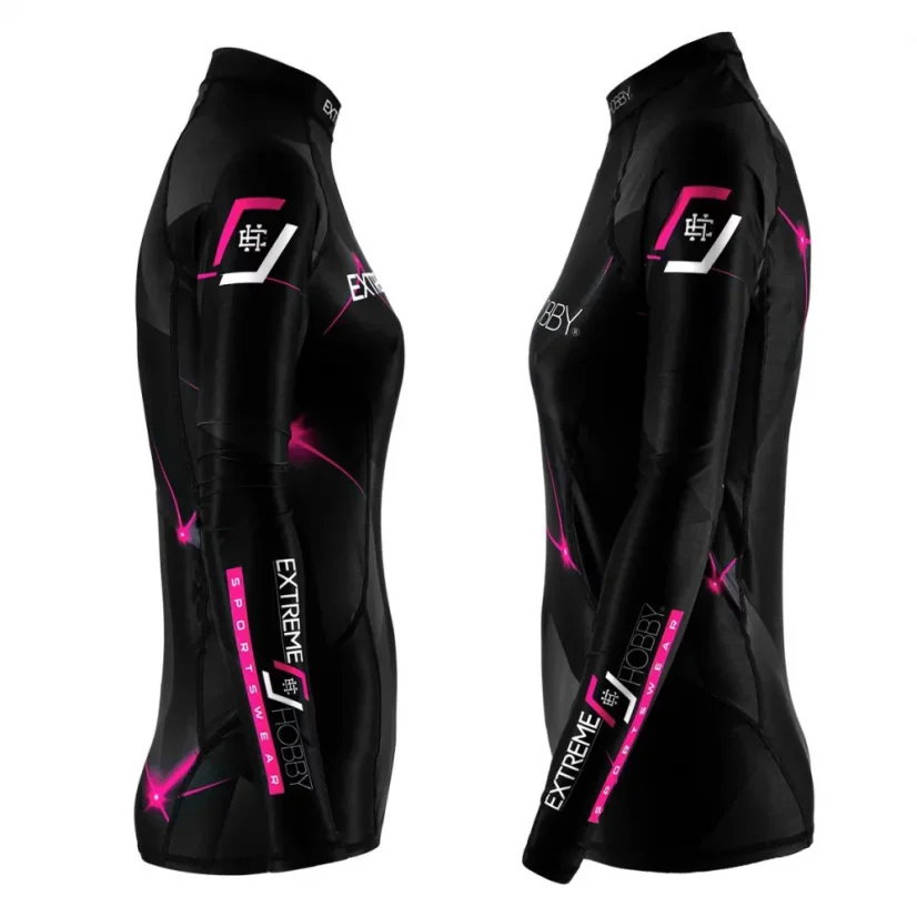 Dámský rashguard s dlouhým rukávem MT SPORT - Barva: RŮŽOVÝ, Velikost: S