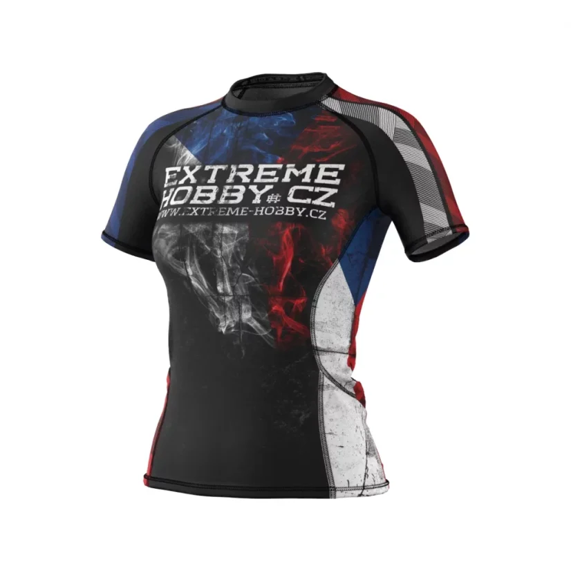 Dámský rashguard s krátkým rukávem ČESKO / 24 - Velikost: XS
