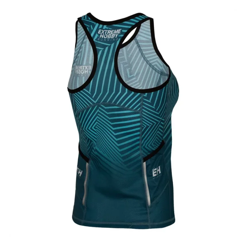 Dámský Tank Top běžecký CALEIDOSCOPE - Barva: TYRKYSOVÝ, Velikost: L