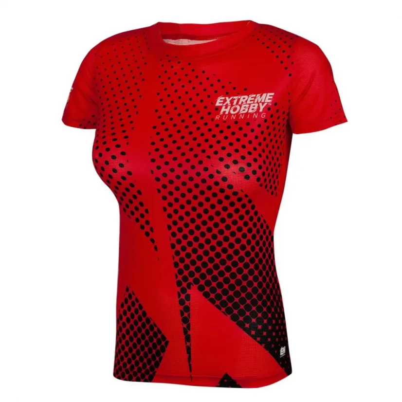 Dámské běžecké tričko HALFTONE - Barva: ČERVENÁ, Velikost: XL
