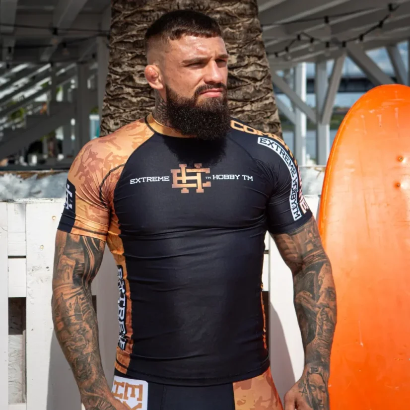Pánský rashguard s krátkým rukávem GOLDEN WARRIOR